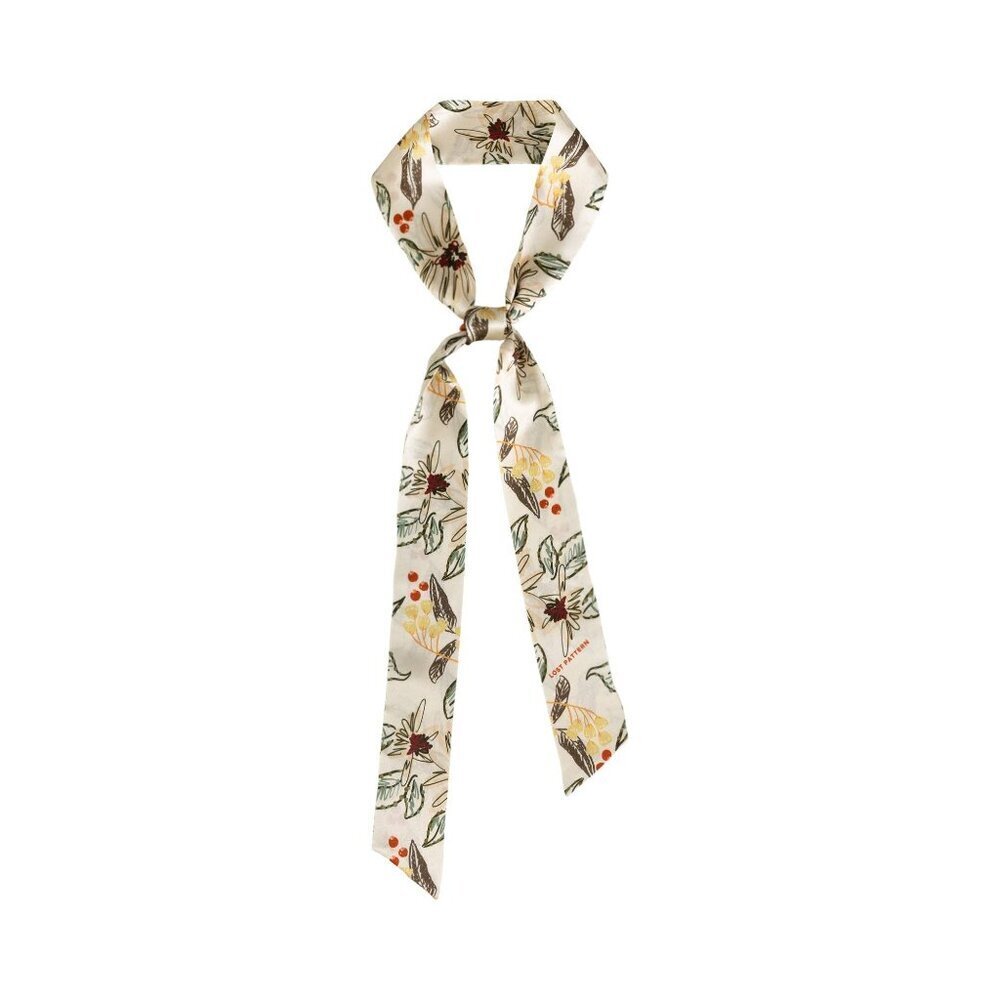 NWT Lost Pattern NYC Forest Charm Silk Skinny Scarf – Vanilla